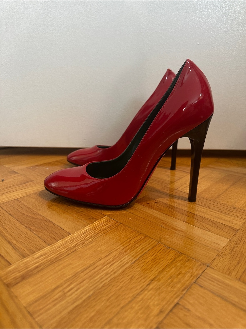 Glossy Red Patent Leather Pumps